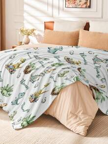 1pc Customized Name Blanket, Personalized Name Bed Blanket, Family Gift, Birthday Gift, Christmas Gift, Cozy, Aesthetic Room Decor - Style 1 - View 4