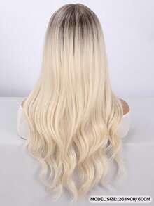 SMILCO 26 Inches, Golden Gradient, Straight Bangs, Slightly Curly Ends, High-Temperature Silk, Easy To Wear, Breathable And Comfortable, Rose Inner Net, Suitable For Daily/Activity Wear - 漸變金色 - 查看 3
