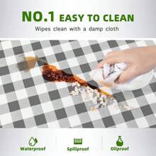 Picnic Table Cover With Bench Cover, Table Cover Suitable For 6-Foot Rectangular Tables, Vinyl Flannel Backing, Elastic Edges - Suitable For Outdoor/Indoor Gatherings And Dining (30x72 Inches, 3-Piece Set, Grey Checkered)