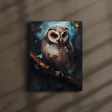 1 Pc Canvas Painting,Owl, Painting, Canvas, Wall Art, Colorful, Branch, Foliage,Wood Framed Painting (1) Thickness 2.5 Cm/ 1 Inch-Home Decoration For All Occasions,Ideal New Year, Valentine's Day,Thanksgiving,Easter,Christmas Gift,Room Decoration Aesthetic,Wall Decoration Art,Perfect Gift,Autumn And Winter Wall Decoration,Living Room Decoration, Bedroom Decoration, Kitchen Decoration, Entry Decoration, Bathroom Decoration, Direct Wall Painting, High Quality Wall Painting Poster,Modern Home Decoration Stretched And Framed Ready To Hang - Black - View 5