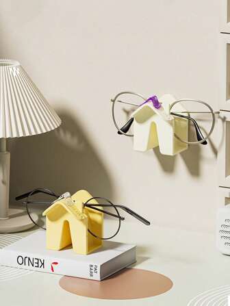 1 pieza Montaje de pared para exhibir gafas de silicona, indoloro, antideslizante, útil para oficina, estudio, hogar, organizador de almacenamiento