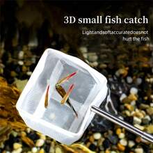 1 Piece Durable Stainless Steel Aquarium Fish Net With Telescopic Handle - Fine Mesh For Easy Catch, Portable Foldable Fishing Tackle, Essential Tool For Fish Tank