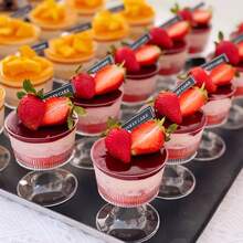 10pcs 100ml Dessert Cups, Plastic Material, Suitable For Espresso, Tiramisu, Cheesecake, Mousse, Reusable, Ideal For Birthday Party, Wedding, Halloween And Christmas Gifts (Cups Only, No Stickers Included) - Multicolor - View 6