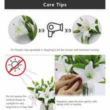 5 Stücke realistische weiße künstliche Lilien Blumen mit grünen Stielen, hohe Fidelität der Erscheinung, nicht verblassend, Frühlings- und Sommer-Blumendekoration, geeignet für Innen- und Außengarten, Hof, Party, Hochzeit, Wohnzimmer, Schlafzimmer, Festival, Geschenk, Heimdekoration, Fotografie-Requisiten