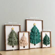 1pc Tasseled Christmas Tree In Frame, Christmas Home Party Decor, Tassel Christmas Tree Photo Frame, Handmade Christmas Craft, Tassel Christmas Tree Home Decoration, Available In Large, Medium And Small Sizes - Multicolor - View 3