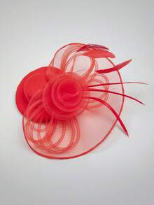 HITYfascinator 1 件 Fascinator Veil 网眼迷你帽，涤纶纤维蝴蝶结装饰，适合所有季节小帽子德比帽