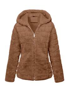 Risissida Women's Faux Fur Coat With Hood And Pockets-The Perfect Choice For Fall And Winter