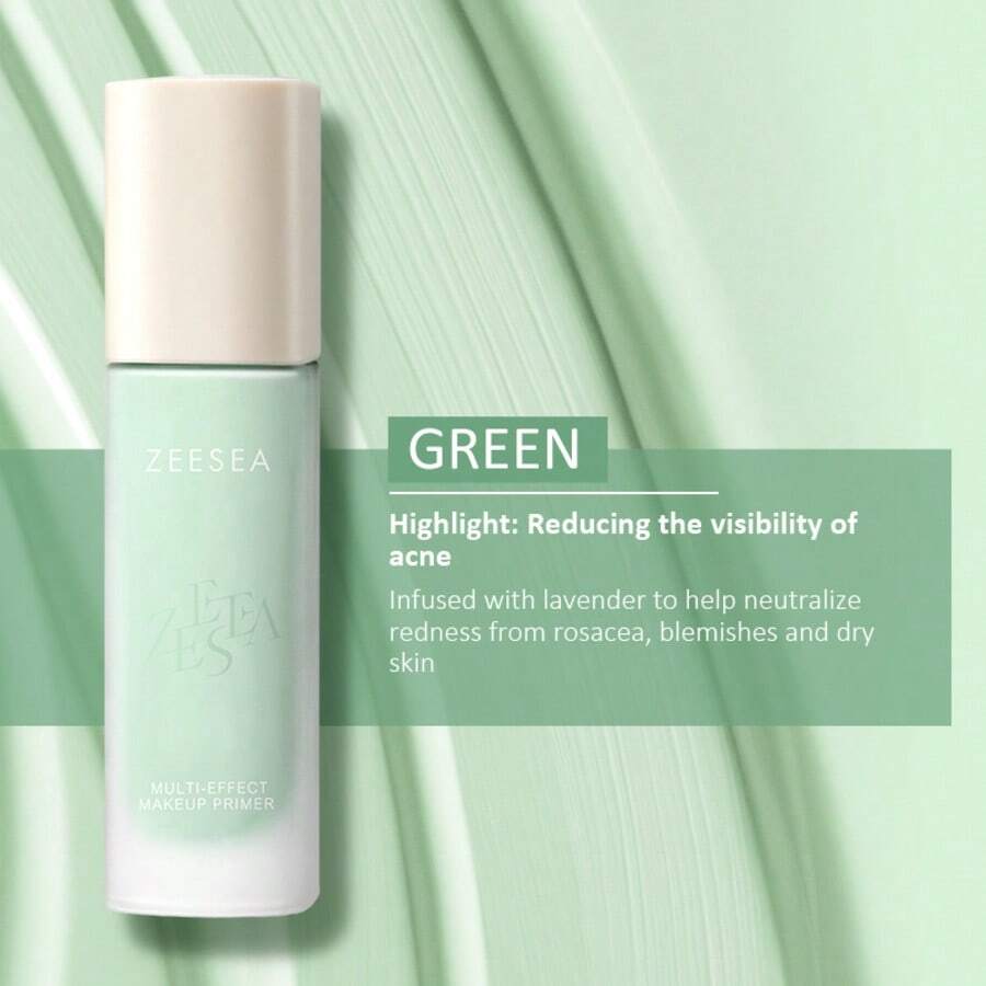 Zeesea Primer Makeup untuk Menyamarkan Pori-Pori, Memperbaiki Warna Kulit, Alas Makeup, Melembapkan, Mencerahkan 30g - Hijau - View 1