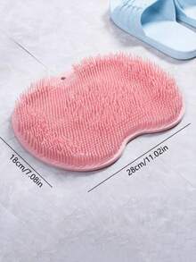 1pc Silicone Back Scrubber, Non-Slip Bathroom Shower Mat, Massage Shower Mat, Bus Foot Scrubber Mat With Suction Cup, Suitable For Shower And Bus Use - Multicolor - View 2