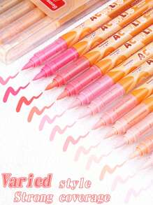 GuangNa 72/24/12 Colors Direct Liquid Acrylic Marker Pens, Students Use Art Professional Drawing Drawing Color Soft-Head Marker Paper-Tight Stackable Diy Graffiti Coloring Book Coloring Pen Can Draw Glass Stone Waterproof Body Painting Brush Christmas Gift Back To School