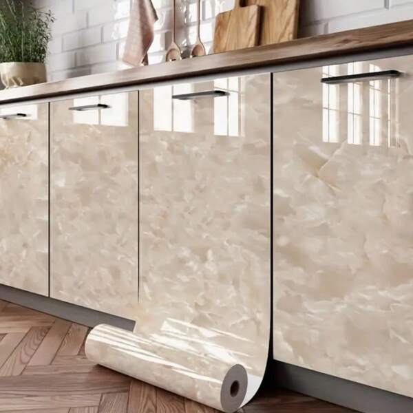 1 Roll, Marble Peel And Stick Contact Paper | For Countertops, Kitchen Cabinets, Bathroom, Home Renovation And Color Change Wallpaper