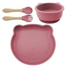 Set di alimentazione per bebè in silicone da 8 pezzi/6 pezzi/5 pezzi/4 pezzi/3 pezzi con piatto diviso con ventosa, prodotti per lo svezzamento, set di piatti per l'alimentazione autonoma di bebè/bambini piccoli con cucchiaio, forchetta, tazza con beccuccio, bavaglino regolabile, stoviglie per bebè