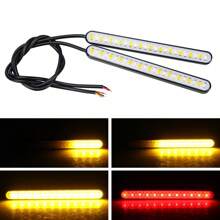 2 Peças Luzes Acessórias para Motocicleta, Luz de Fluxo Universal, Luz Auxiliar Dupla Cor 12V de Alta Luminosidade para Motocicleta/Scooter/Motocicleta Elétrica/Carro