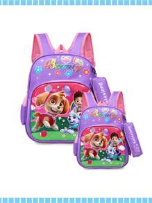 Paw Patrol, Kindergarten Children's School Bag, 3-4-6 Years Old Children's School Bag, Contains A Pendant Pen Bag, College, Cartoon Animals, Animation, Lightweight And Large Capacity, Travel Travel, Outdoor, Back To School Essentials