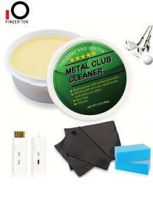 FINGER TEN Professional Golf Club Cleaning Kit - Includes Polish, Brush & Sponge For Irons & Woods
