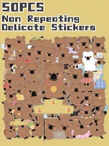 50 piezas de adorables pegatinas transparentes temáticas del Setonix brachyurus de dibujos animados, no repetitivas, para decoración delicada de regalos, fiestas, hogar, cumpleaños, equipaje, scooter, botellas de agua, tazas, laptops, tablets, fundas de teléfonos, útiles escolares, vuelta al cole