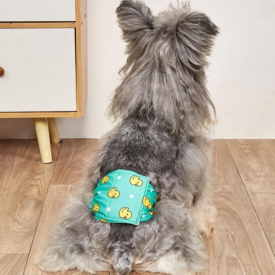 1pc Dog Male Diapers/Pants, Reusable Washable Waterproof Pet Belly Bands, Breathable Dog Sanitary Pads, Comfortable And Reusable For Dogs - Grey - View 1