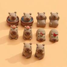 2025 新品 - 5/10/20 件水豚玩偶 - 发光小动物 - 桌面装饰 - 模型玩具 - 毛绒玩偶 - 家居装饰 - 生日/圣诞节/万圣节礼物 - 完美礼物