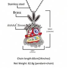 ICE HUE Colors Drop Oil Charms Hip Hop Fashion Pendant Men,Gift For Friend,With Zirconia - Yellow - View 3