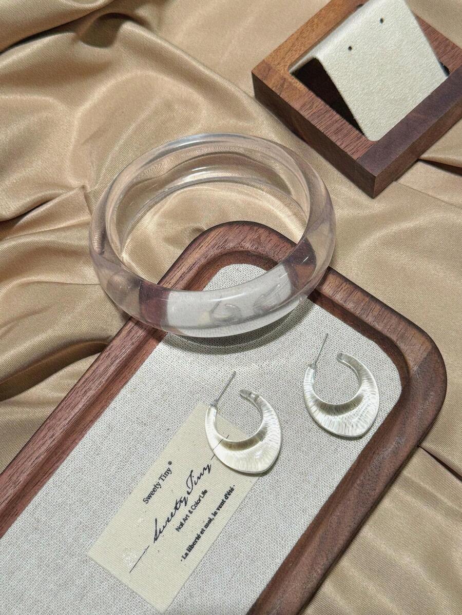 Transparent Acrylic Bracelet And Earring Kit Fashion Casual Style - kit-6 - 查看 1