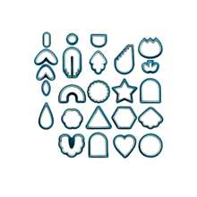 24-Piece Polymer Clay Cutter Set – Earring Jewelry Making Tools For DIY Craft, Clay Cutters For Earrings, Shapes For Polymer Clay Accessories