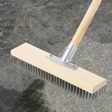 1pc Heavy Duty Stainless Steel Floor Scrub Brush - Suitable For Outdoor, Bathroom, Kitchen, Patio - Effectively Removes Moss, Grease And Dirt - No Power Required, Durable Cleaning Tool Stainless Steel Brush