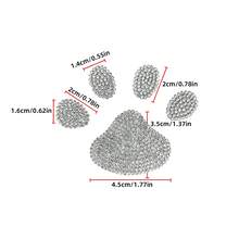 2pcs Cute Car Decals, Anti-Scratch Protective Film, Rhinestone Cat/Dog/Bear Paw Prints, Car Body Decoration, Paint Protection - 2 Diamond-encrusted Footprints - View 2