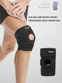 1 pieza Rodillera deportiva AOLIKES, soporte de rodilla ligero y protector para senderismo, actividades al aire libre, baloncesto, fútbol, voleibol, ciclismo - Negro - Ver 5