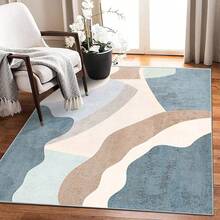 1/2 套大型抽象几何色块风格地毯，柔软、可水洗、防滑、防污印花地毯，适用于客厅、卧室、游戏室、办公室、厨房 - 款式1 - 查看 49