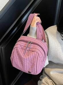 TIANDINGYU Women's Fabric Large Capacity Crossbody Shoulder Bag (Length 21cm*Depth 12cm*Height 19cm) , Purple - Mauve Purple - View 7