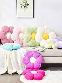 1 Peça Almofada Decorativa Floral, Almofada Fofa e Macia em Formato de Flor, Almofada Floral Tapete Decoração para Casa, Decoração para Quarto e Sala de Estar, Melhor Opção de Presente para Feriados - Núcleo branco roxo - Visão 4