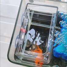 1pc Aquarium Fish Tank Feeder, Transparent Suspended Fixed Fish Feeder, Prevent Food Scattering, Protect Water Quality, Suction Cup Feeding Ring, Suitable For Goldfish, Clownfish, Carp, Tropical Fish, And Other Fish, Aquarium Supplies