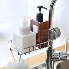 Over Sink Kitchen Organizer – Stainless Steel No Drill Faucet Shelf For Sponges, Soap & Dishwashing Supplies