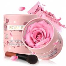 3D Rose Petal Blush For Cheeks, Soft Pink Cream To Powder Flower Blush Makeup Gift For Women, Natural Nude Dewy Finish Shimmer Buildable Face Rouge Rubor Highlighter Contour Makeup-Soft Pink