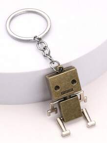 1pc Men's Creative Movable Robot Keychain Cartoon Pendant Keyring, Small Gift For Bag/Car Decor
