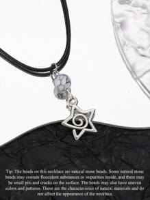 1 pieza Collar con colgante de estrella espiral plateada Y2K, joyería estética como regalo para mujeres