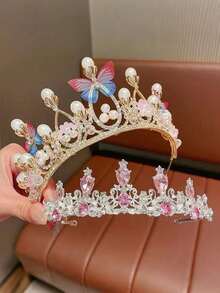 1pc Fashionable & Elegant Alloy Princess Crown, Suitable For Women Wedding Party Performance Hair Accessories