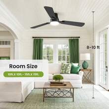 Ceiling Fan With Light 42 Inch, Modern Low Profile Flush Mount Ceiling Fan With Remote Control, 6 Speed Reversible Airflow LED Light Fixture For Bedroom, Living Room, Home Decor - US A Type Plug(110-127V) - View 10