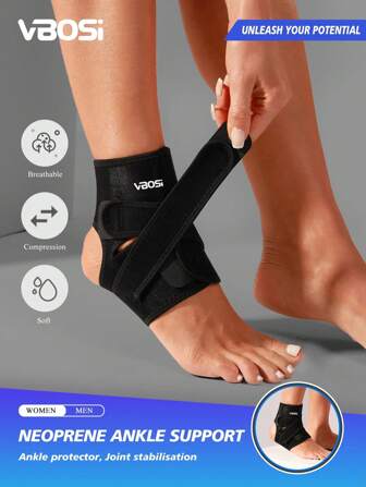 VBOSI 1 Pieza de Soporte Ajustable de Tobillo de Neopreno para Mujer y Hombre para Baloncesto, Voleibol, Correr, Tobillera, Accesorios de Gimnasio