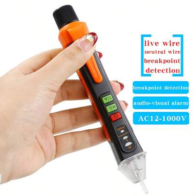 Non-Contact AC Voltage Tester Pen With Sound & Light Alarm, High-Grade Electrical Tester Tool