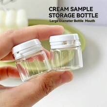 2/10pcs Mini 2g/10g Clear Cosmetic Jars With Screw Caps, Suitable For Face Cream, Cosmetic Samples, Powders - Portable Refillable Empty Bottles, Convenient For Travel, Sharing And Testing - Clear - View 3