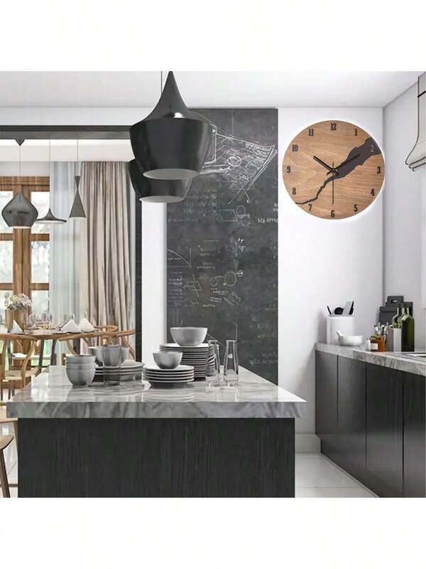 1 Peça Relógio de Parede de Madeira Silencioso, Decoração Elegante para Sala de Estar, Cozinha, Escritório, Quarto - Presente Perfeito para Natal, Ano Novo, Halloween, Ação de Graças, Decoração Escolar, Surpresa Escolar, Decoração de Dormitório, Volta às Aulas