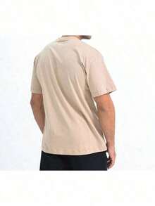 Camiseta Masculina AVIÃO 100% algodao Manga Curta Gola Redonda Estampada - Bege - Visão 2