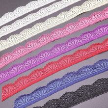 1Roll/10M 1.18inch/3cm Elastic Lace Trim Fabric Ribbon Craft DIY Stretch Lace Sewing Handmade Embroidery Home Accessories Clothing Lace Edge - Multicolor - View 10