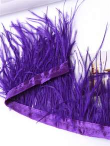 1m Color Simulation Of Ostrich Feathers Trim 8-10cm Feather Ribbon Sewing Wedding Party Costume Decoration Crafts Accessories - Multicolor - View 14