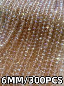 Confezione di perline distanziali sfaccettate in vetro di cristallo d'Austria con sfumatura color champagne da 4/6/8 mm, perline a rondella per la realizzazione di gioielli, braccialetti, collane, orecchini e accessori fai-da-te