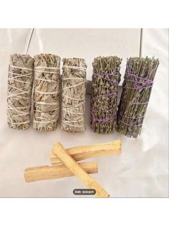 1 coffret cadeau comprenant 1 set de bâtonnets d'encens de sauge blanche, de bâtonnets de lavande et de Palo Santo du Pérou, pour la purification de la maison et du bureau, la méditation, la décoration de fête et les cadeaux