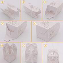 6-24pcs Elegant White Hollow Cross Gift Box Laser-Cut Wedding Candy Box Wedding Baptism Favors Gift Box Decoration Baptism Gifts