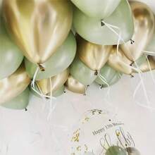 40 Stück Retro Grün, Gold, Weiß Latex Luftballons 10-Zoll Set - Geeignet für Geburtstag, Hochzeit, Valentinstag, Sommer Party, Thanksgiving, Weihnachten, Silvester Dekoration und Feier, geeignet für Sommer und Winter
