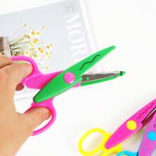 6 Stücke/Set handgefertigte Scheren, Dekorative Kanten-Papierscheren, Mehrzweckscheren, Papier Bastel-DIY-Werkzeuge, süße Wellen-Randscheren, Schereset, asymmetrische Scheren, handgefertigt, geeignet für Basteln, Zuhause und Schule